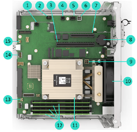 HPE ProLiant MicroServer Gen11 - Mainboard Internal View